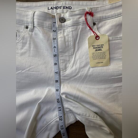 NWT Lands’ End Plus Size Mid Rise Slim Straight Jean White Size 18W - Picture 12 of 13